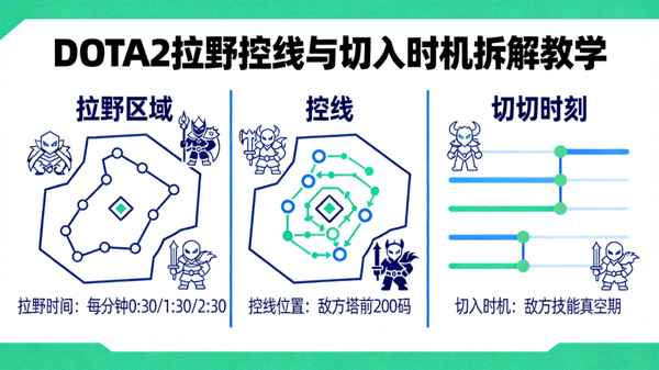 DOTA2拉野控线与切入时机拆解教学示意图